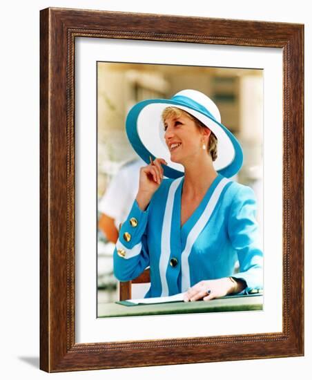 Princess of Wales on Her 1992 Tour of Egypt May 1992-null-Framed Photographic Print