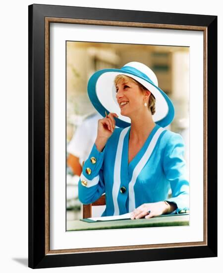 Princess of Wales on Her 1992 Tour of Egypt May 1992-null-Framed Photographic Print