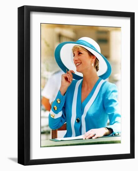 Princess of Wales on Her 1992 Tour of Egypt May 1992-null-Framed Photographic Print