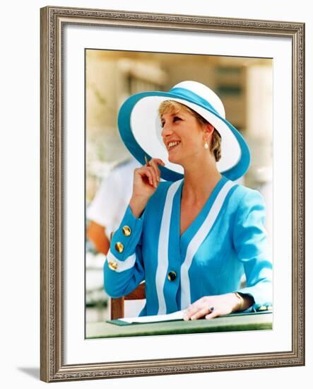 Princess of Wales on Her 1992 Tour of Egypt May 1992-null-Framed Photographic Print