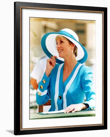 Princess of Wales on Her 1992 Tour of Egypt May 1992-null-Framed Photographic Print