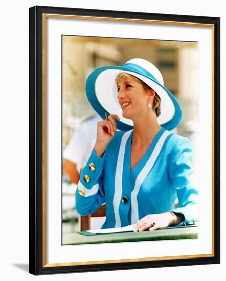 Princess of Wales on Her 1992 Tour of Egypt May 1992-null-Framed Photographic Print