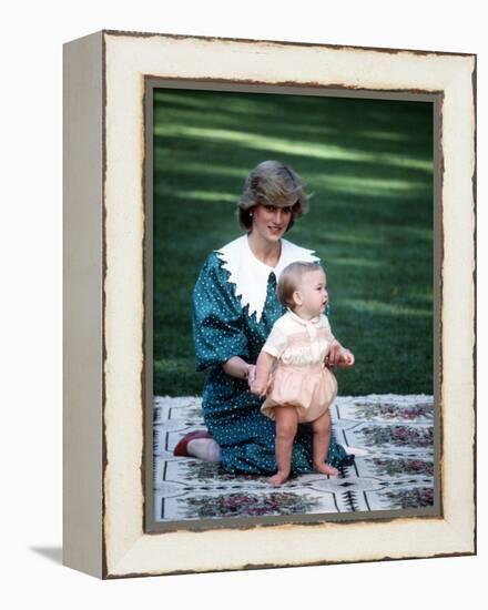 Princess of Wales with William in New Zealand, April 1983-null-Framed Premier Image Canvas