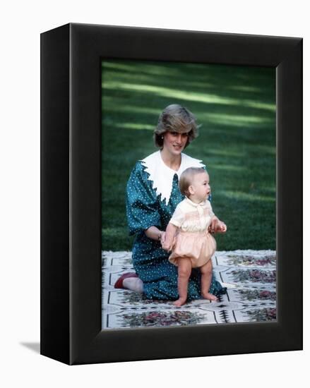 Princess of Wales with William in New Zealand, April 1983-null-Framed Premier Image Canvas