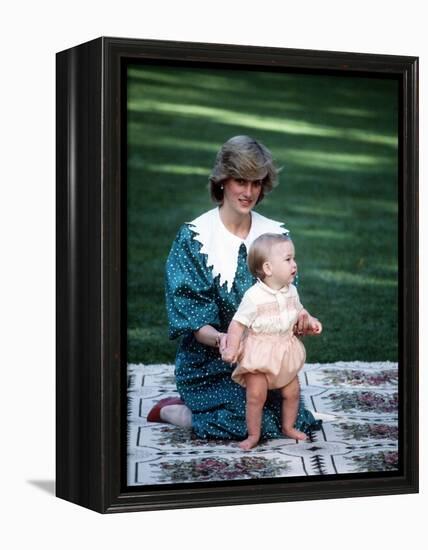 Princess of Wales with William in New Zealand, April 1983-null-Framed Premier Image Canvas