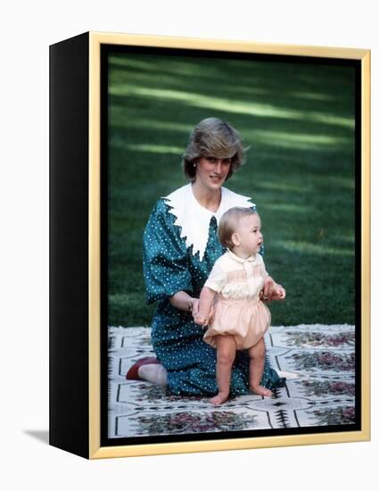 Princess of Wales with William in New Zealand, April 1983-null-Framed Premier Image Canvas