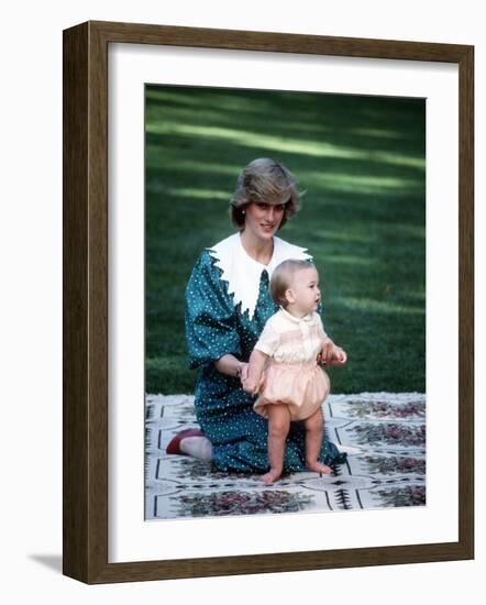 Princess of Wales with William in New Zealand, April 1983-null-Framed Photographic Print