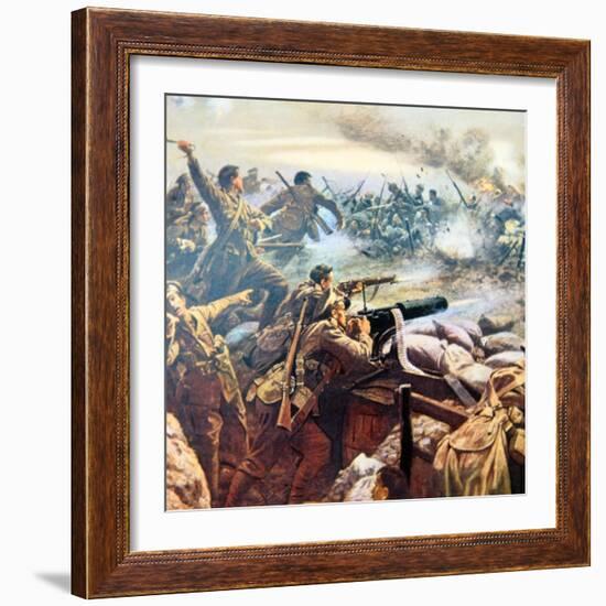 Princess Patricia's Canadian Light Infantry Repel a German Attack at St. Floi, Near Ypres-William Barnes Wollen-Framed Giclee Print