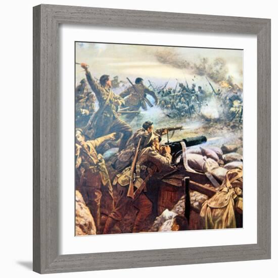 Princess Patricia's Canadian Light Infantry Repel a German Attack at St. Floi, Near Ypres-William Barnes Wollen-Framed Premium Giclee Print