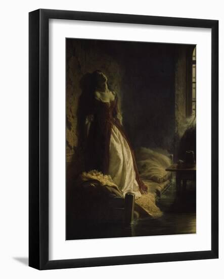 Princess Tarakanov in the Dungeon, 1776. Painted in 1864-Konstantin Dimitr Flawitzky-Framed Giclee Print