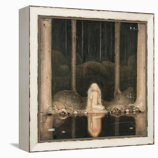 Princess Tuvstarr Looking at the Water of the Lake with Nostalgia, 1913 (W/C on Paper)-John Bauer-Framed Premier Image Canvas