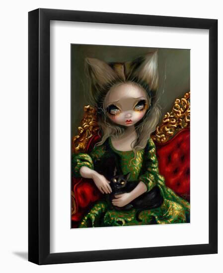 Princess with a Black Cat-Jasmine Becket-Griffith-Framed Art Print