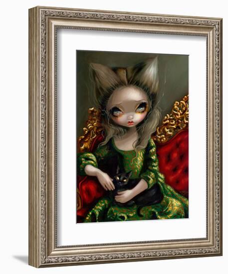 Princess with a Black Cat-Jasmine Becket-Griffith-Framed Art Print