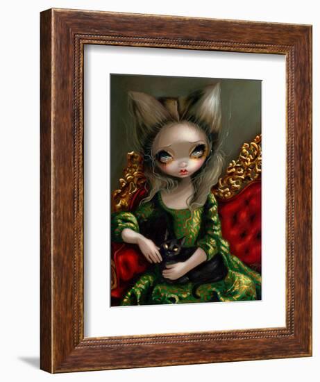 Princess with a Black Cat-Jasmine Becket-Griffith-Framed Art Print