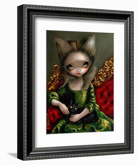 Princess with a Black Cat-Jasmine Becket-Griffith-Framed Art Print