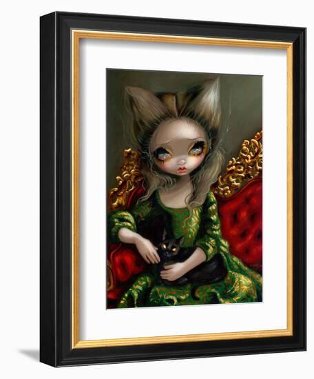 Princess with a Black Cat-Jasmine Becket-Griffith-Framed Art Print