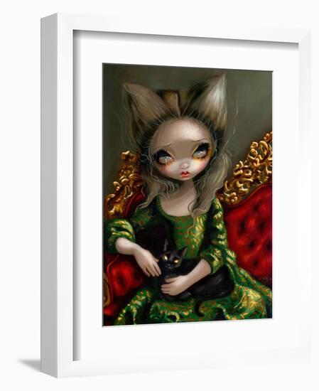 Princess with a Black Cat-Jasmine Becket-Griffith-Framed Art Print