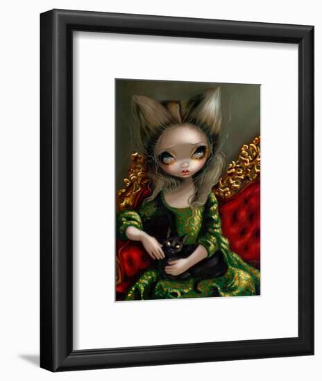 Princess with a Black Cat-Jasmine Becket-Griffith-Framed Art Print