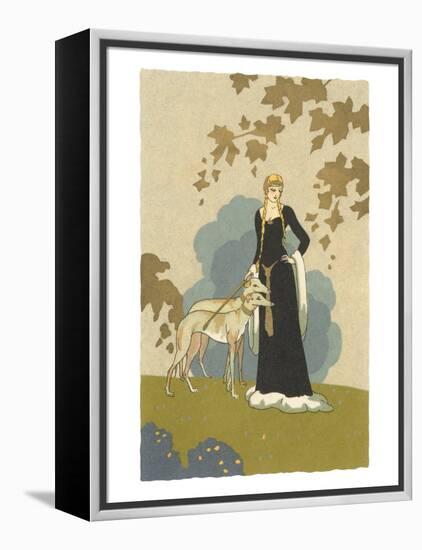 Princess with Whippets-null-Framed Stretched Canvas