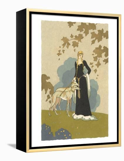Princess with Whippets-null-Framed Stretched Canvas