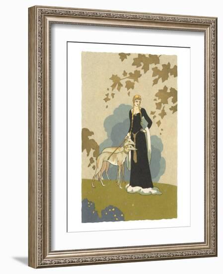 Princess with Whippets-null-Framed Art Print