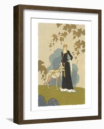 Princess with Whippets-null-Framed Art Print