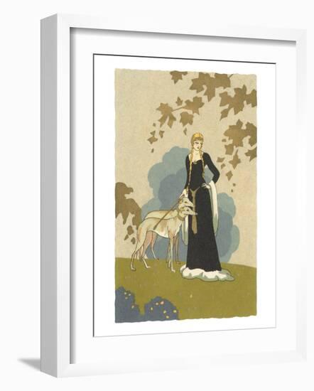 Princess with Whippets-null-Framed Art Print