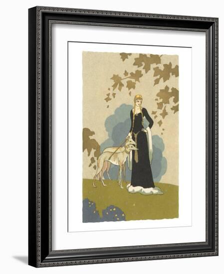 Princess with Whippets-null-Framed Art Print