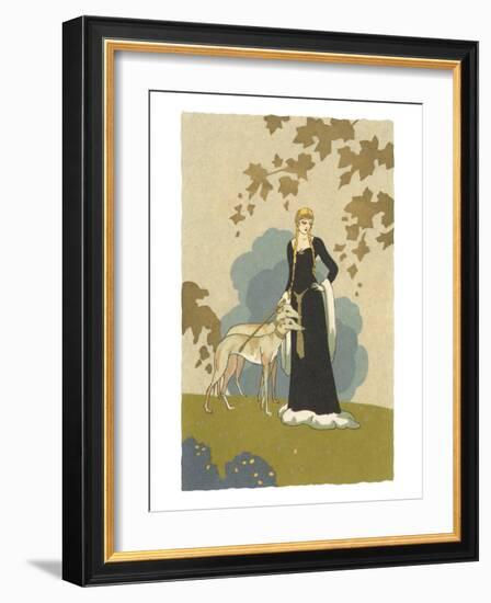 Princess with Whippets-null-Framed Art Print