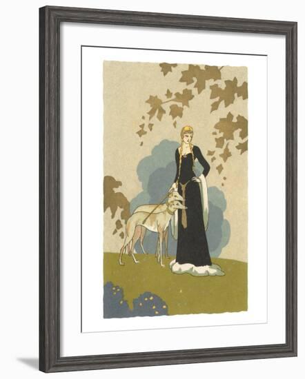 Princess with Whippets-null-Framed Art Print