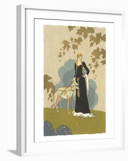 Princess with Whippets-null-Framed Art Print