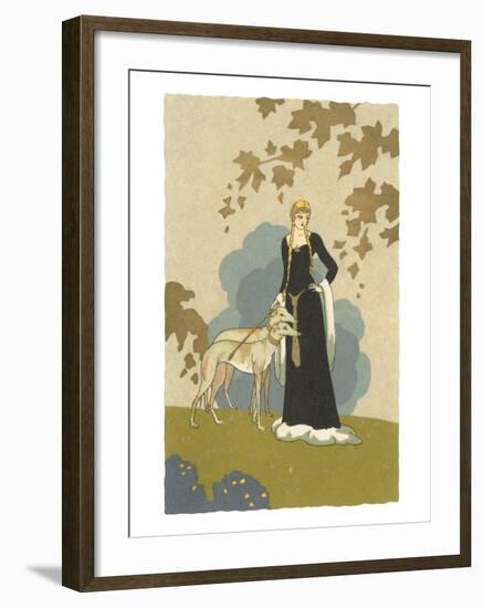 Princess with Whippets-null-Framed Art Print