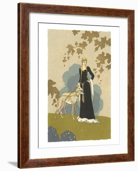 Princess with Whippets-null-Framed Art Print