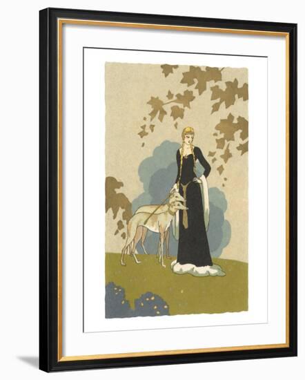 Princess with Whippets-null-Framed Art Print