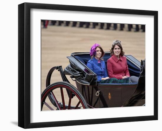 Princesses Beatrice and Eugenie of York, Trooping Colour 2012, Quuen's Bday Parade, London, England-Hans Peter Merten-Framed Photographic Print