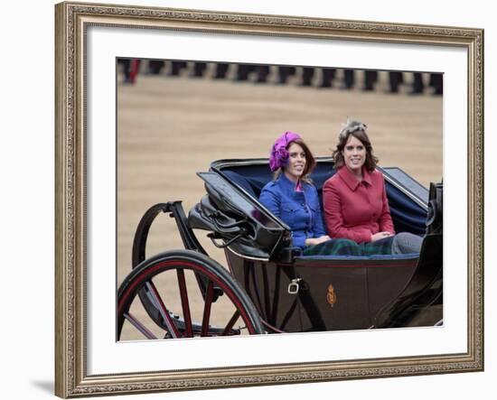 Princesses Beatrice and Eugenie of York, Trooping Colour 2012, Quuen's Bday Parade, London, England-Hans Peter Merten-Framed Photographic Print