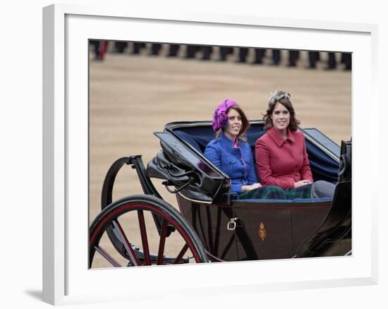 Princesses Beatrice and Eugenie of York, Trooping Colour 2012, Quuen's Bday Parade, London, England-Hans Peter Merten-Framed Photographic Print