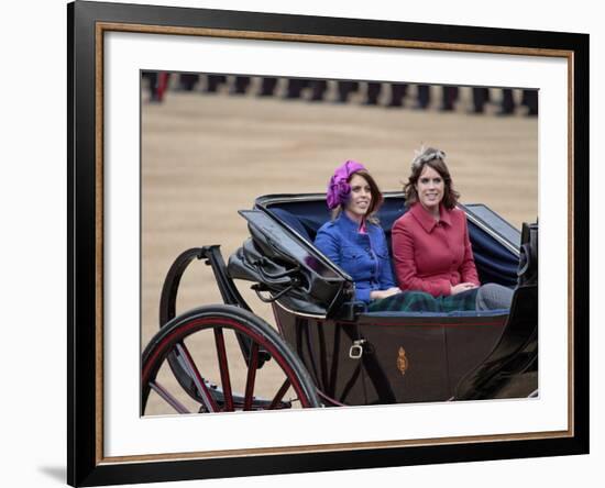 Princesses Beatrice and Eugenie of York, Trooping Colour 2012, Quuen's Bday Parade, London, England-Hans Peter Merten-Framed Photographic Print
