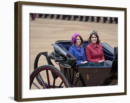 Princesses Beatrice and Eugenie of York, Trooping Colour 2012, Quuen's Bday Parade, London, England-Hans Peter Merten-Framed Photographic Print