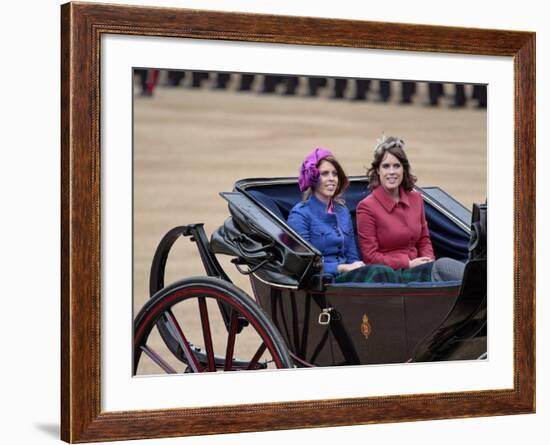 Princesses Beatrice and Eugenie of York, Trooping Colour 2012, Quuen's Bday Parade, London, England-Hans Peter Merten-Framed Photographic Print