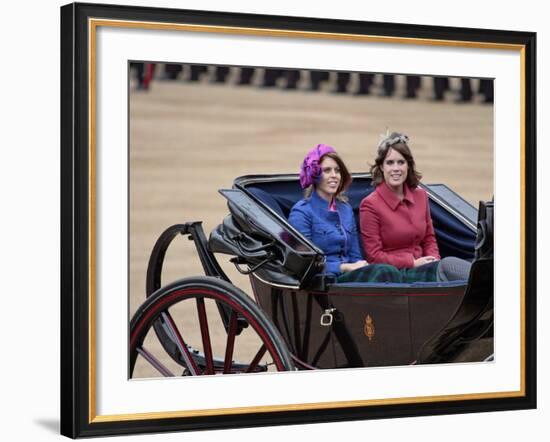 Princesses Beatrice and Eugenie of York, Trooping Colour 2012, Quuen's Bday Parade, London, England-Hans Peter Merten-Framed Photographic Print