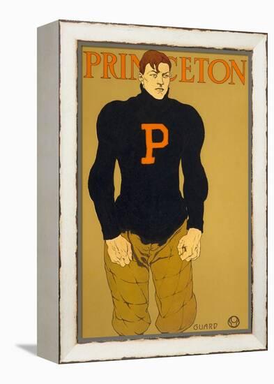 Princeton Poster, Burly Football Player-null-Framed Stretched Canvas