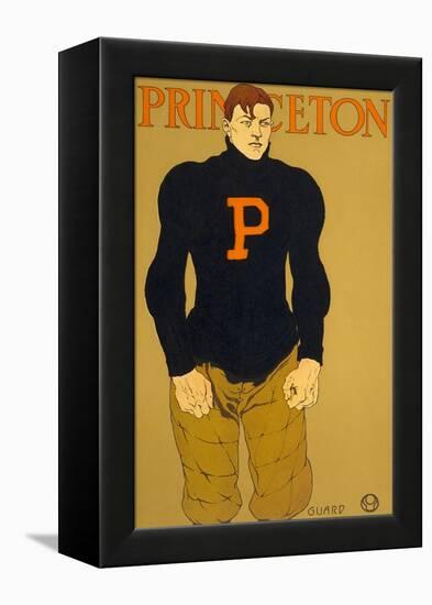 Princeton Poster, Burly Football Player-null-Framed Stretched Canvas