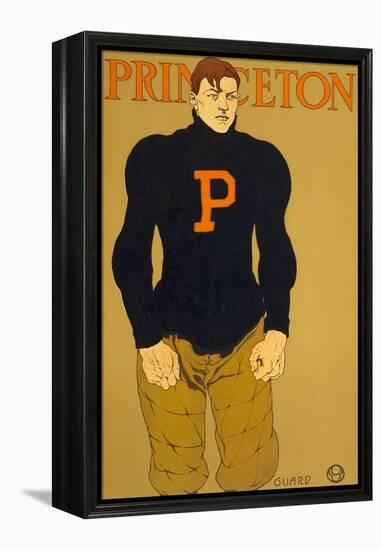 Princeton Poster, Burly Football Player-null-Framed Stretched Canvas