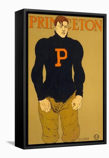 Princeton Poster, Burly Football Player-null-Framed Stretched Canvas