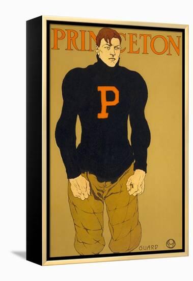 Princeton Poster, Burly Football Player-null-Framed Stretched Canvas