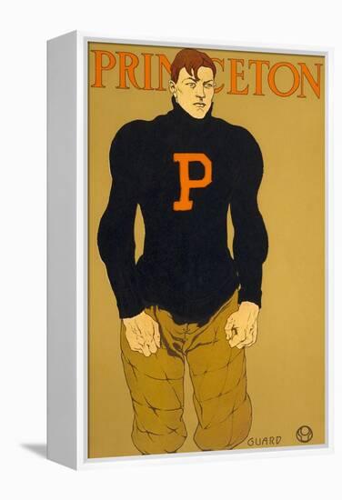 Princeton Poster, Burly Football Player-null-Framed Stretched Canvas