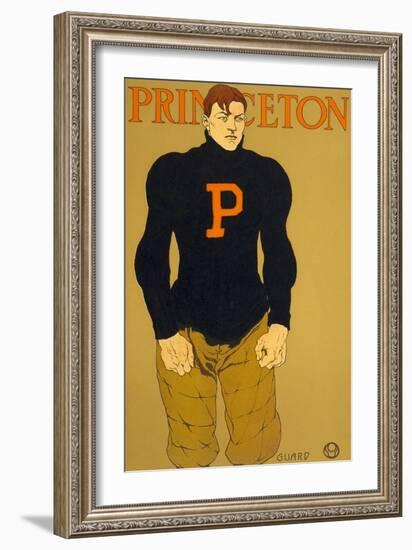 Princeton Poster, Burly Football Player-null-Framed Art Print