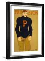 Princeton Poster, Burly Football Player-null-Framed Art Print