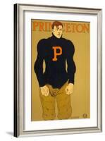 Princeton Poster, Burly Football Player-null-Framed Art Print